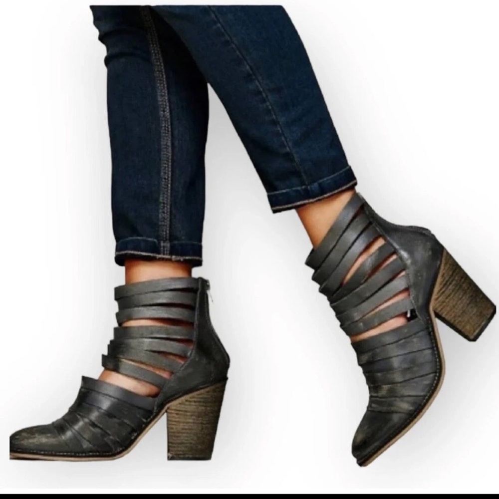 Free People Strappy Hybrid Boots in Black NWT